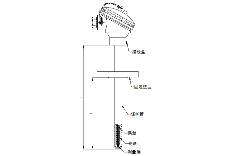 固定法蘭式熱電偶產(chǎn)品外觀