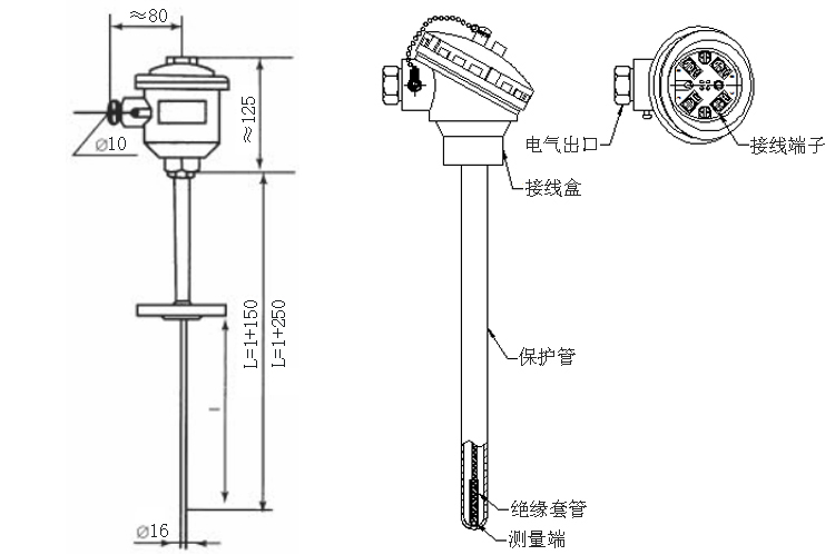 固定法蘭式隔爆型熱電阻產品外觀