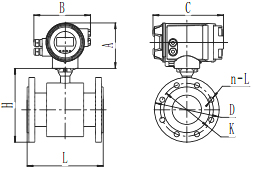 智能電磁流量計產(chǎn)品外形尺寸
